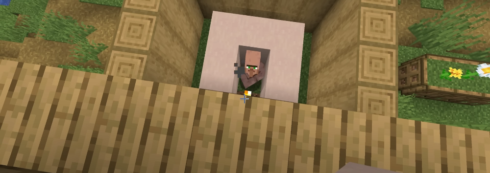 Idea loca: ¡Zombi con maza contra aldeano! En Minecraft