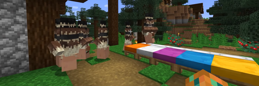The great flip: what happens if you put a villager named “grumm” to sleep? in Minecraft