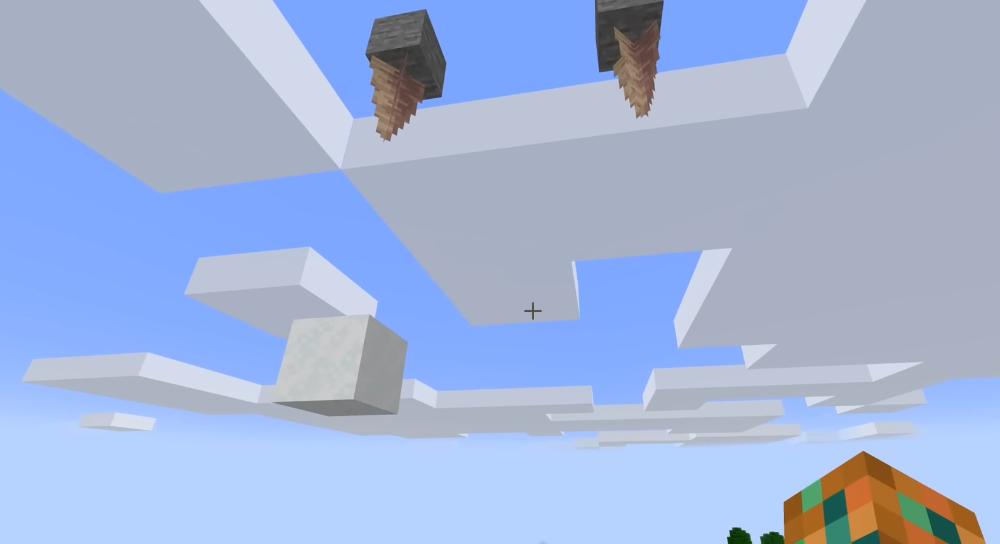 Which is faster — a stalactite in air or into powder snow? Minecraft
