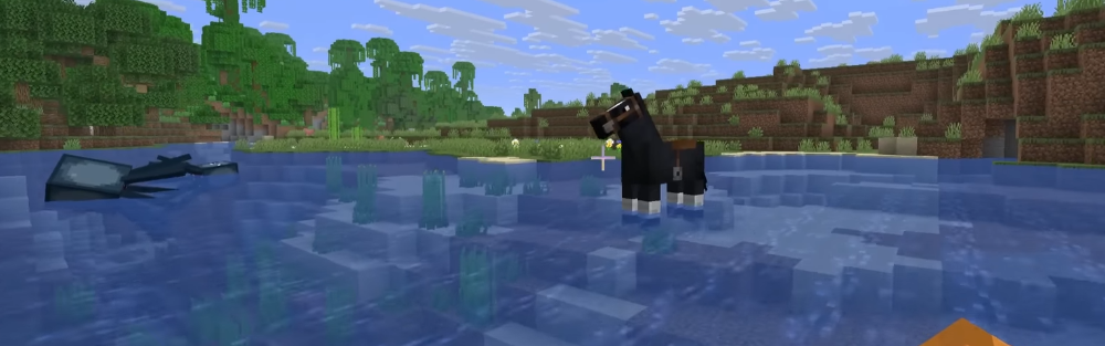 Horses and Camels Swimming in Minecraft