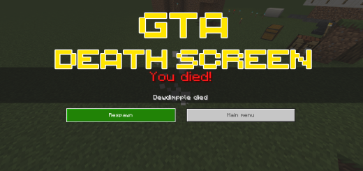 Tela de morte GTA estilo Minecraft