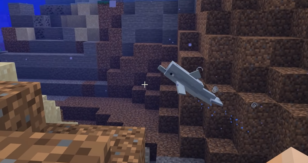Delfin na pełnych obrotach w Minecraft