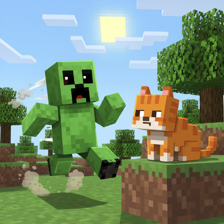 El misterio del terror verde: ¿Por qué los creepers en Minecraft temen a los gatos?