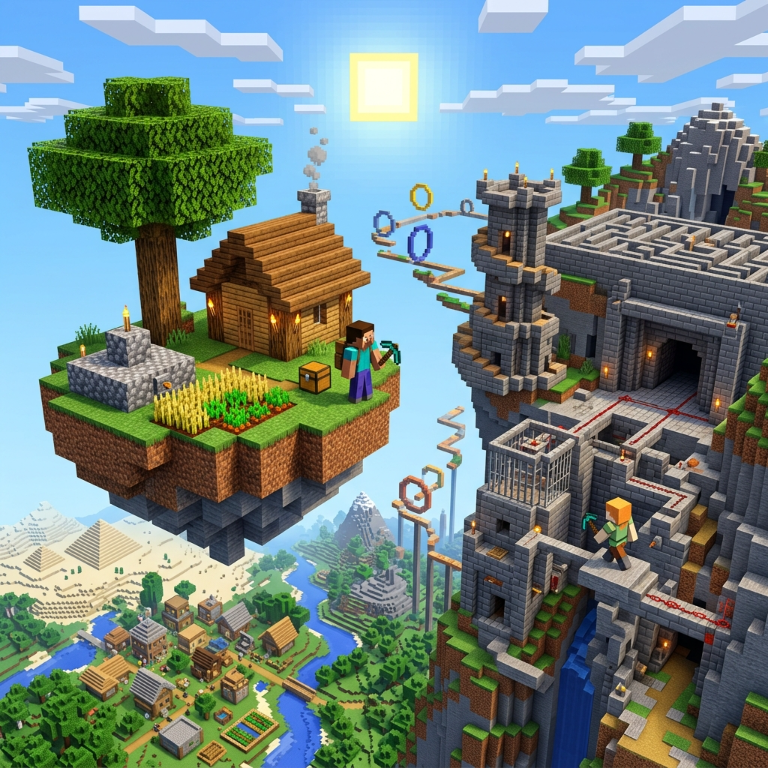 Los mapas más populares de Minecraft: de SkyBlock a Cube Escape