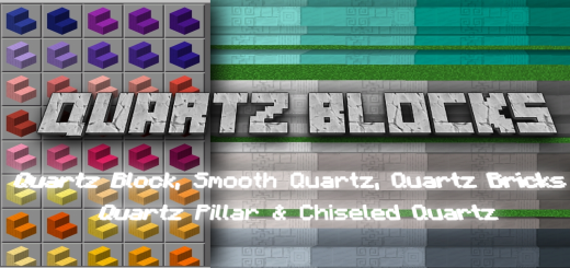 Blocos de quartzo coloridos