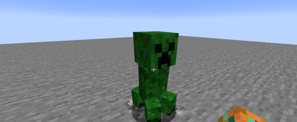 Silent creeper, mute parrot, and me in Minecraft