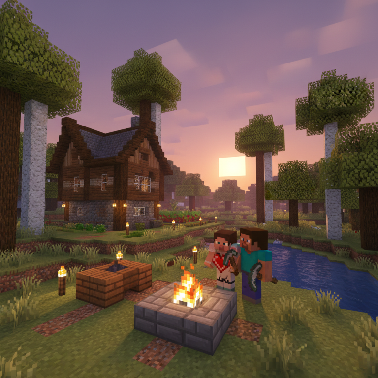 Receita para uma noite perfeita: picareta, bancada de trabalho e a pessoa amada ao lado no Minecraft