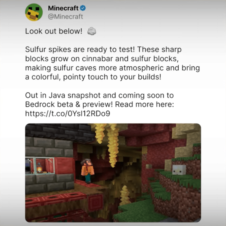 Entendendo os espinhos de enxofre: Verdades e mitos da nova atualização do Minecraft