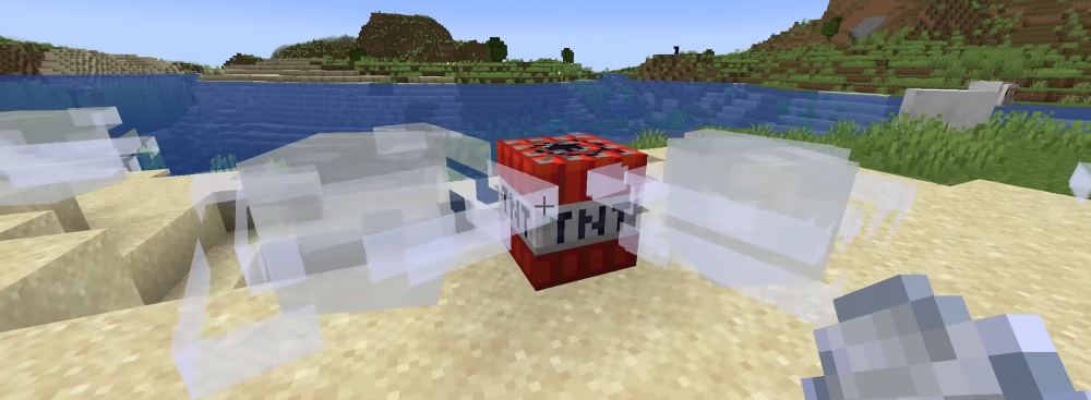 Wiatrowy boom albo rakietowe TNT w Minecraft