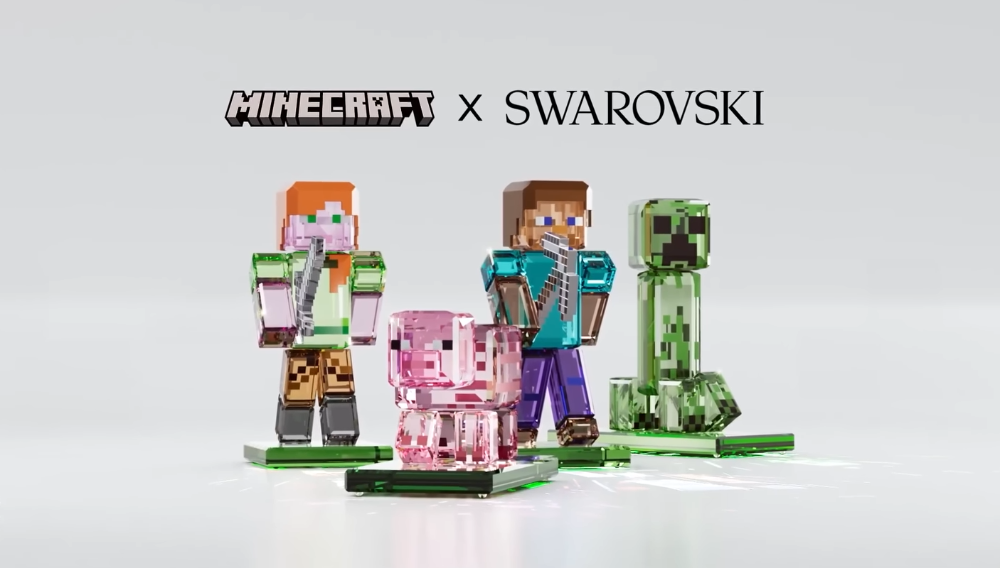 Minecraft x Swarovski: Quando o mundo cúbico ganha um brilho joalheiro